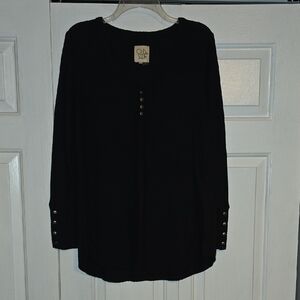 Chic Black Long Sleeve Top by [Chaser]